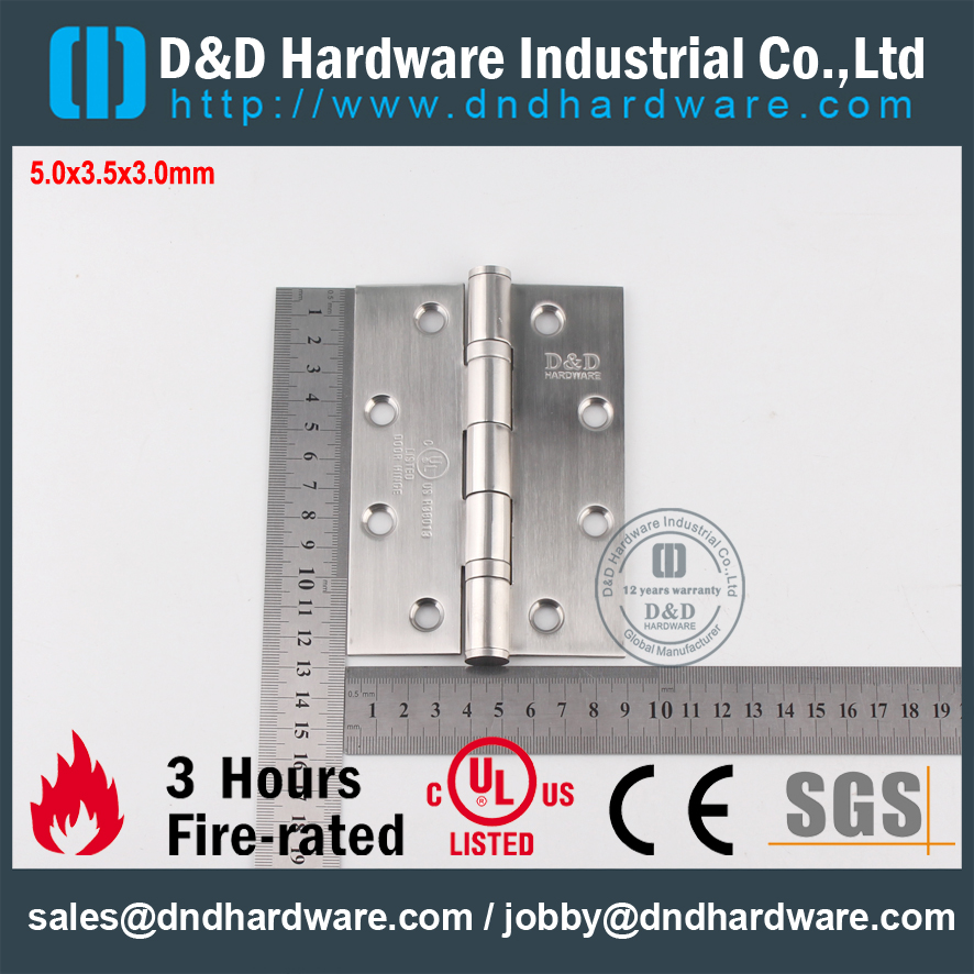 SS304 UL حريق مقدر بـ 2BB Hinge-DDSS005-FR-5x3.5x3.0mm