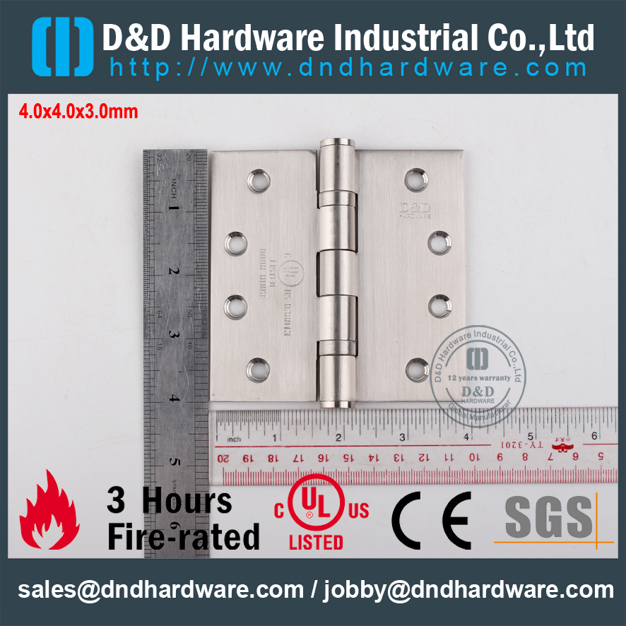 SS304 حريق تصنيف UL 2BB المفصلة- DDSS001-FR-4x4x3.0mm