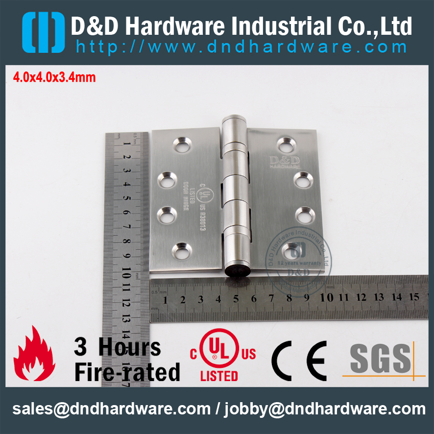 SS304 UL حريق مقدر بـ 2BB Hinge-FR-4x4x3.4mm