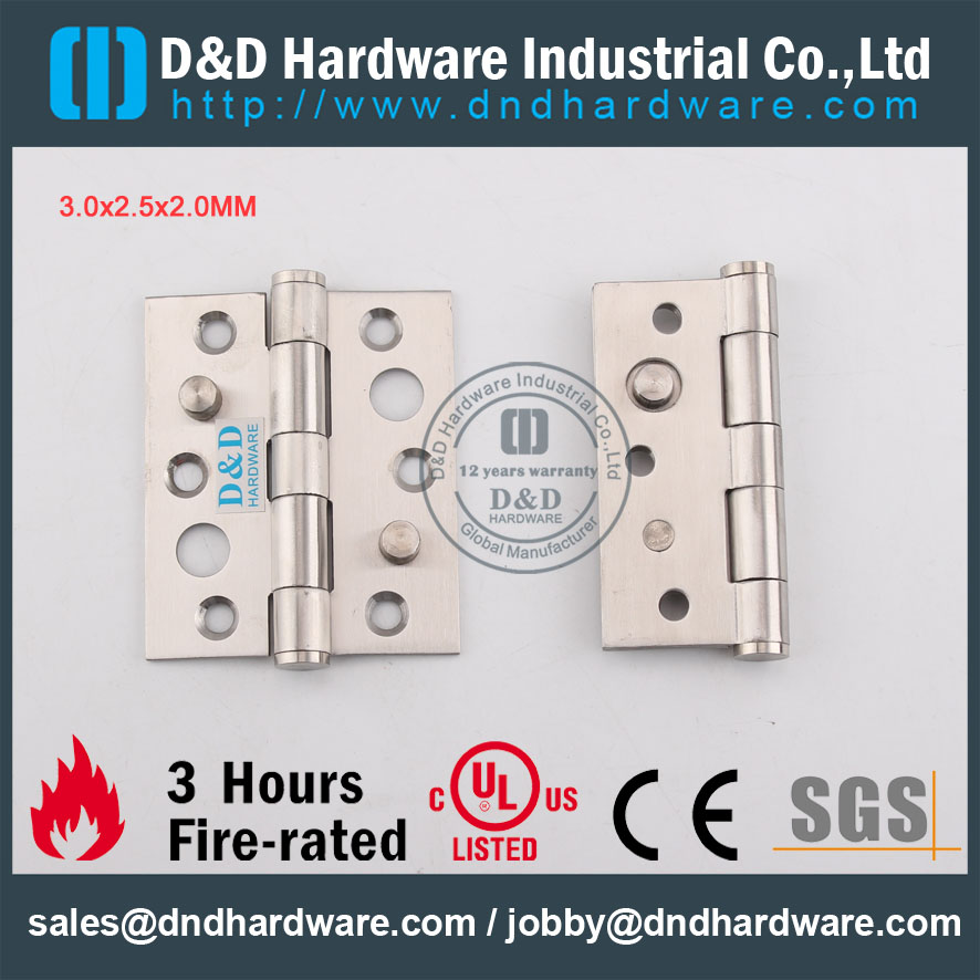D & D Hardware-ul Standard Fire Rater Security Hinge DDSS014