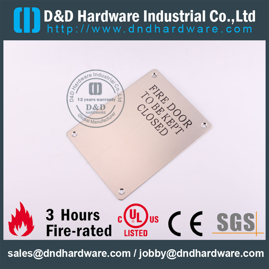D & أمبير ؛ D الأجهزة- SWholesale درجة SS304 باب النار التوقيع DDSP010