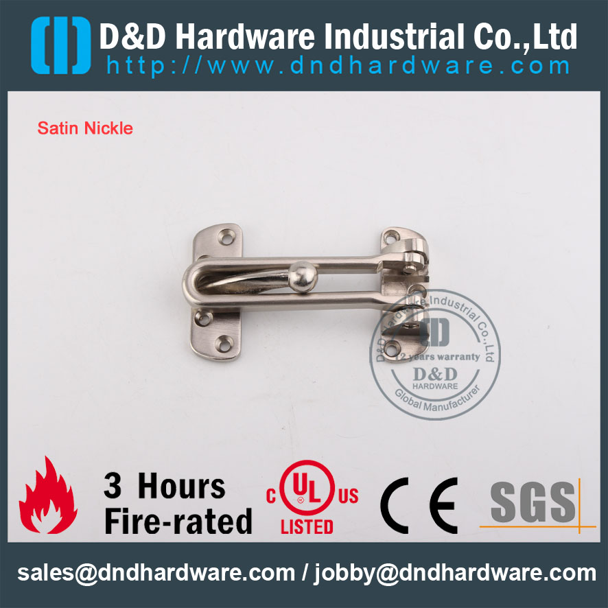 D & أمبير ؛ D الأجهزة الأجهزة البناء Satin Nickle Door Guard DDDG001
