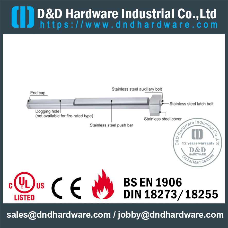 جهاز خروج الذعر العمودي SS304- DDPD010