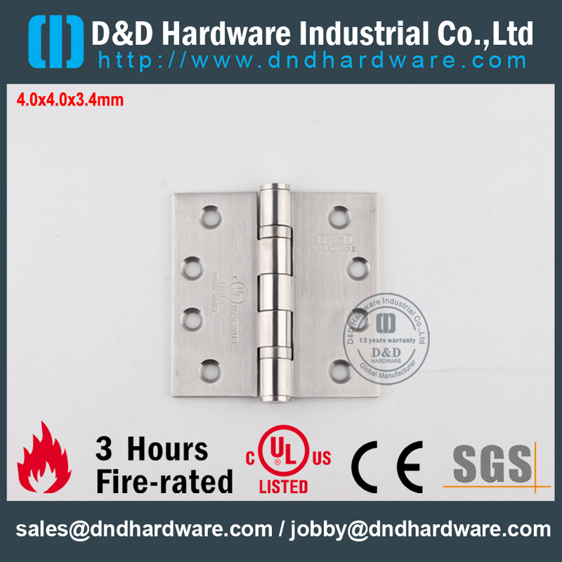 SS304 UL حريق مقدر بـ 2BB Hinge-FR-4x4x3.4mm