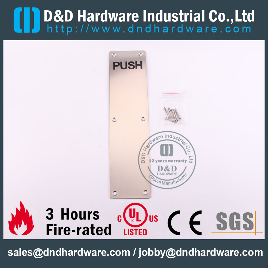 D & أمبير ؛ D الأجهزة ، أوروبا تصميم الفولاذ المقاوم للصدأ 75x300mm PUSH لوحة DDSP005