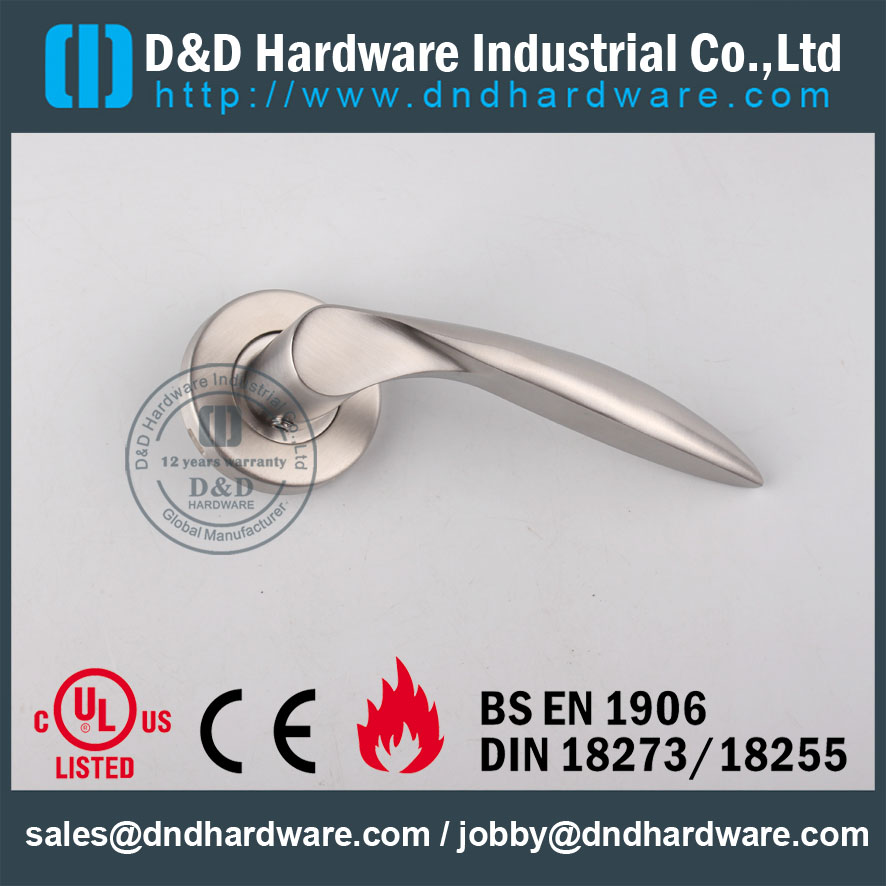 الفولاذ المقاوم للصدأ 304 نوع الموضوع مقبض رافعة الصلبة للأبواب النار - DDSH026