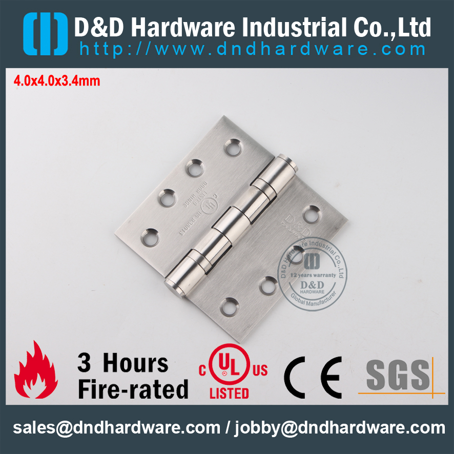 SS304 UL حريق مقدر بـ 2BB Hinge-FR-4x4x3.4mm