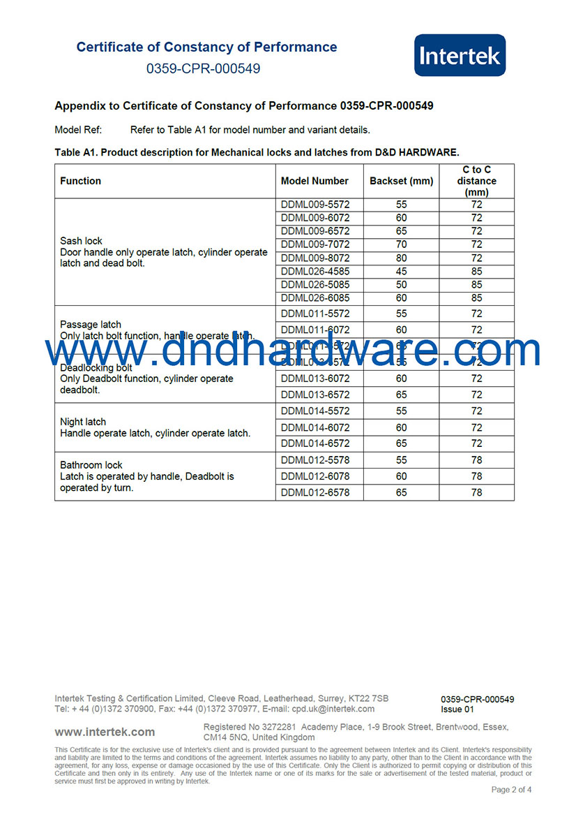 SS304 جولة ركنية مقاومة للحريق Sash Lock-DDML009-R