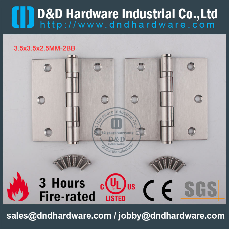 D & D الأجهزة الفولاذ المقاوم للصدأ 304 3.5x3.5x2.5-2bb الباب المفصلي DDSS001