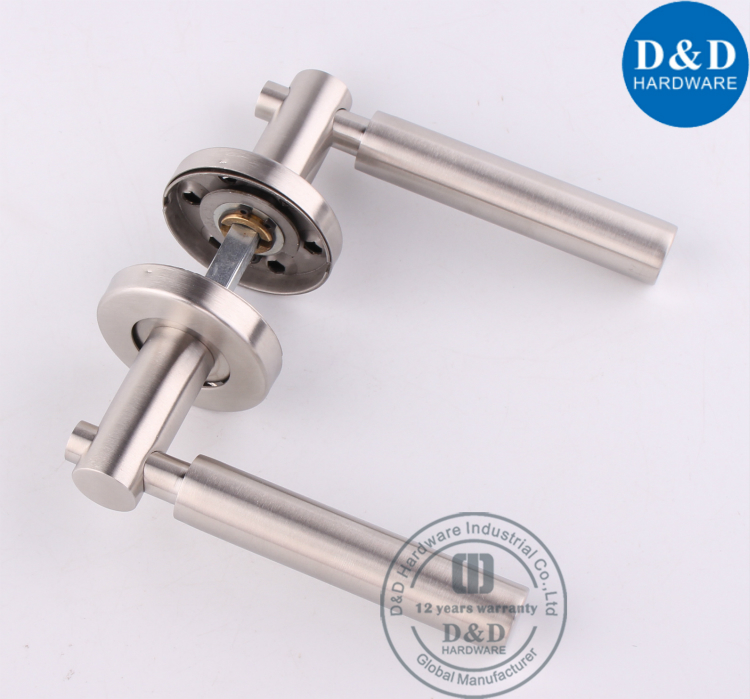 SUS316 Chrome Solid Lever مقبض الباب الخارجي- D & أمبير ؛ الأجهزة D