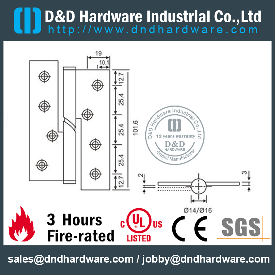 مفصلة الباب المتساقطة SS316 PVD- DDSS017