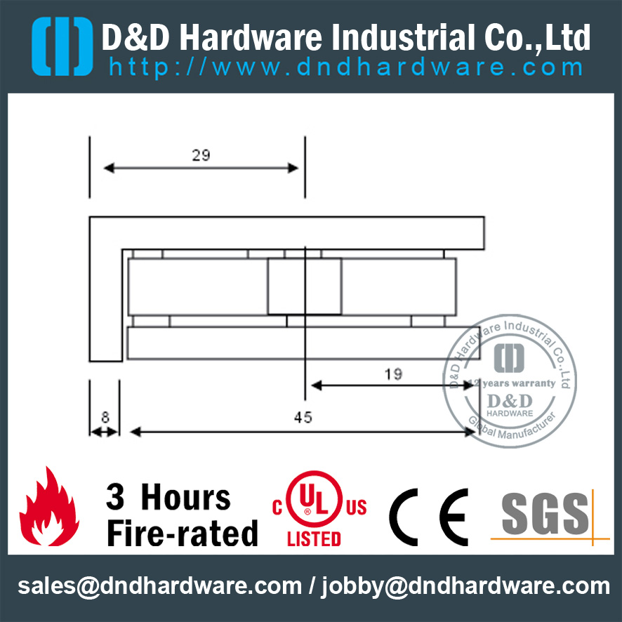 الفولاذ المقاوم للصدأ 304 كليب زجاج للاستحمام Door-DDGC001