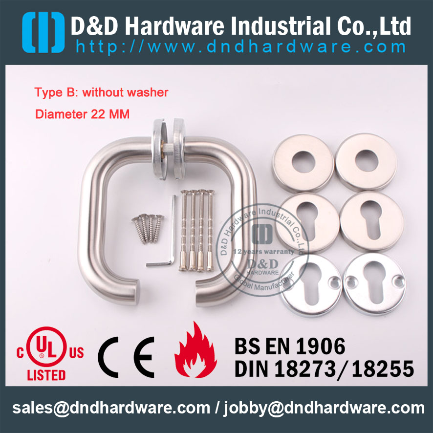 D & D Hardware-BS EN 1906 مقبض الباب دون غسالة DDTH001
