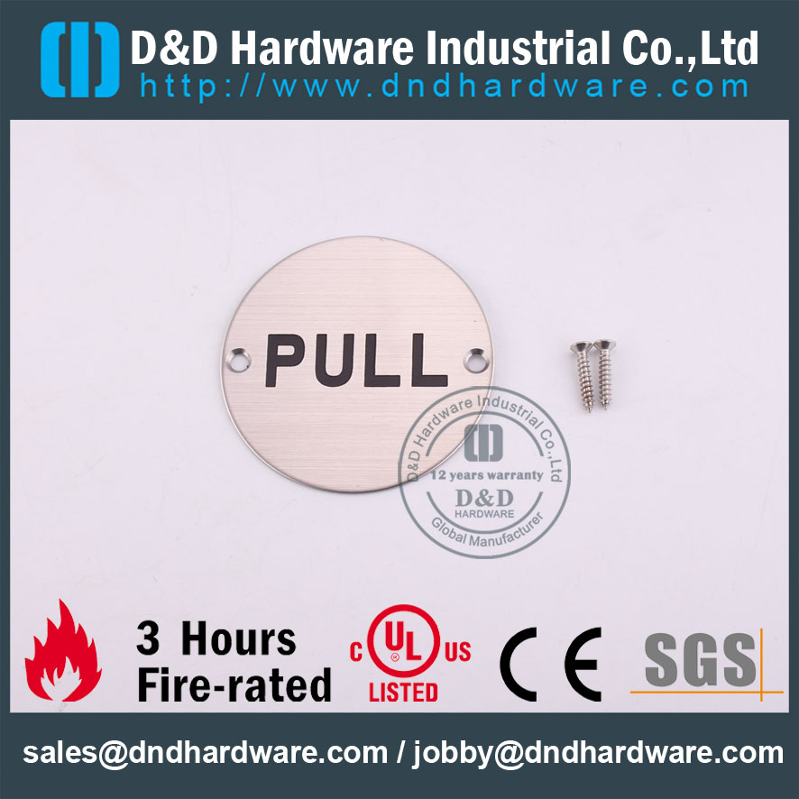 D & أمبير ؛ D الأجهزة- بالجملة جولة نوع SS304 PULL لوحة DDSP009-A