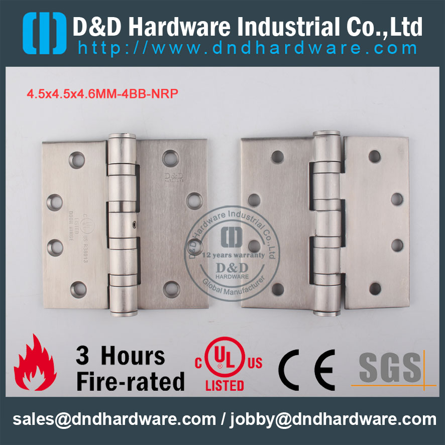 D & D الأجهزة الفولاذ المقاوم للصدأ 304 4.5x4.5x4.6-4bb NRP الباب المفصلي DDSS002