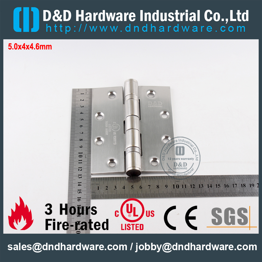 SS UL مقاومة للحريق 2BB مفصل الباب- DDSS006-FR-5x4x4.6mm