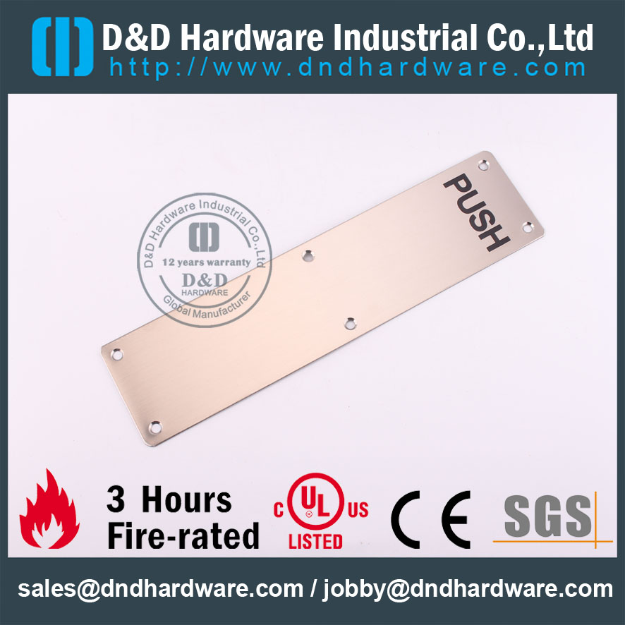 D & أمبير ؛ D الأجهزة ، مربع نوع SS304 75x300mm PUSH لوحة DDSP005