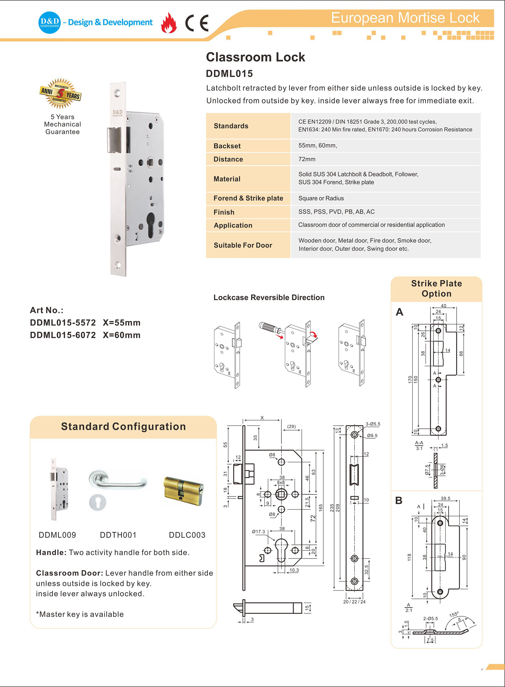 CE SS304 قفل الفصل الدراسي -DDML015