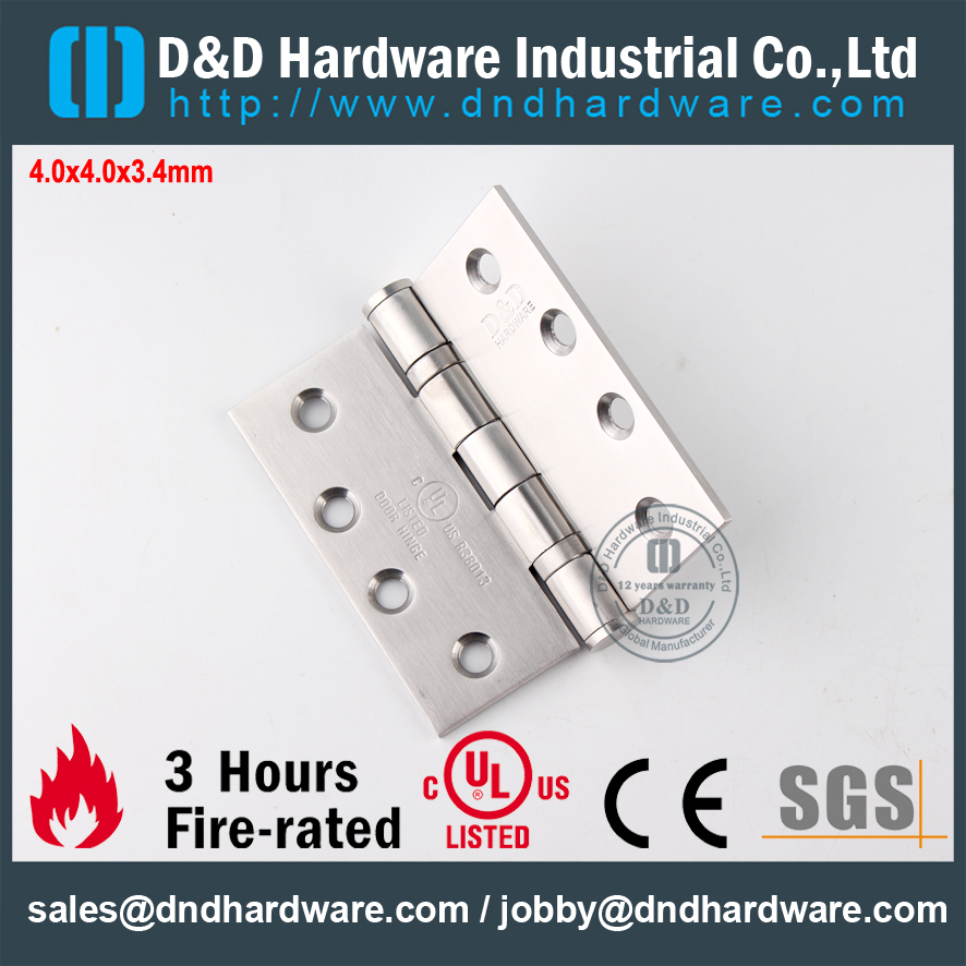 SS304 UL حريق مقدر بـ 2BB Hinge-FR-4x4x3.4mm