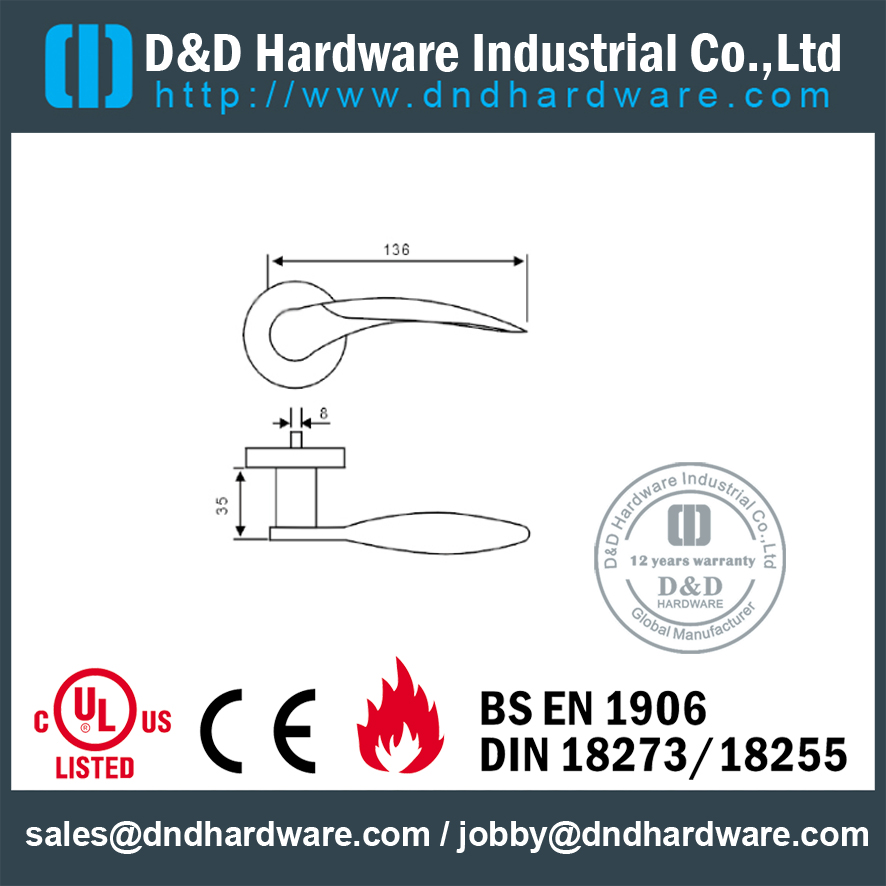 مقبض صلب خاص بتصميم SUS304 للباب المنزلق- DDSH175