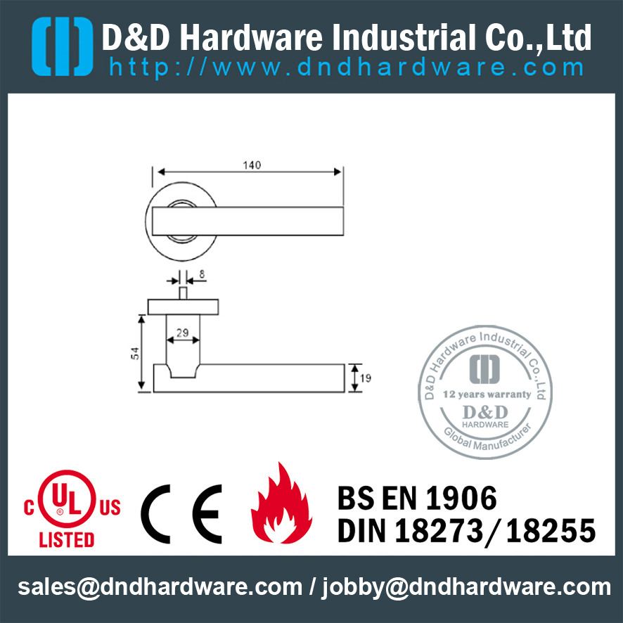 مقبض صلب ذو ذراع دائري مضاد للتآكل مع سعر منافس لـ Wood Door - DDSH146