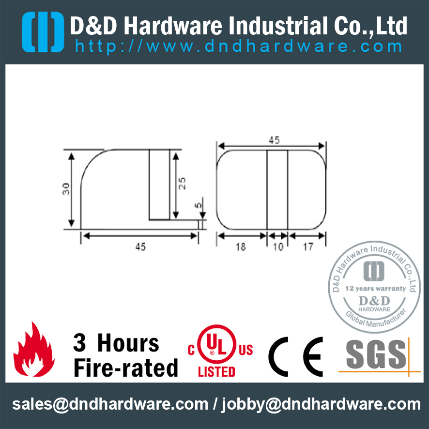 الفولاذ المقاوم للصدأ سدادة الباب الفريد مربع لباب البيت - DDDS103