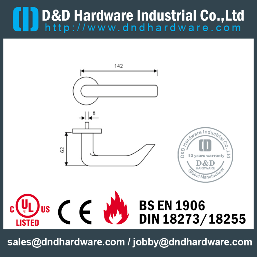 الفولاذ المقاوم للصدأ نموذج جديد الحديثة التصميم الحديث باب التعامل مع الباب المعدني - DDSH109