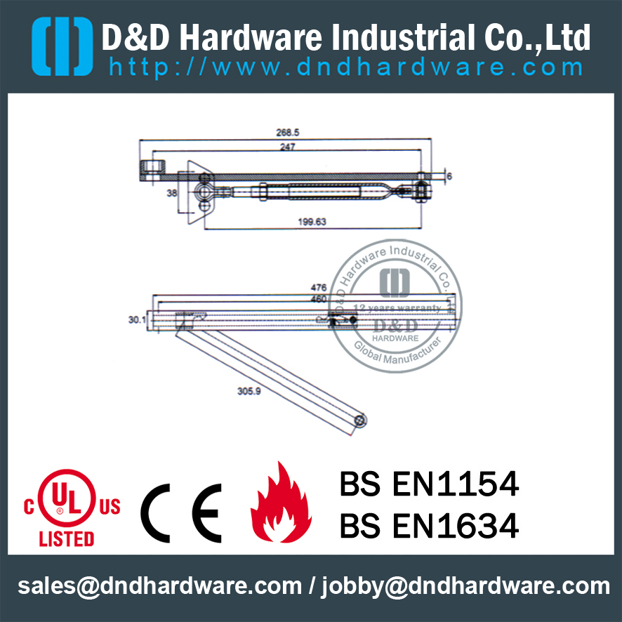 باب توثيق أوتوماتيكي من سبائك الألمنيوم عملي - باب للحديد - DDDC-50V