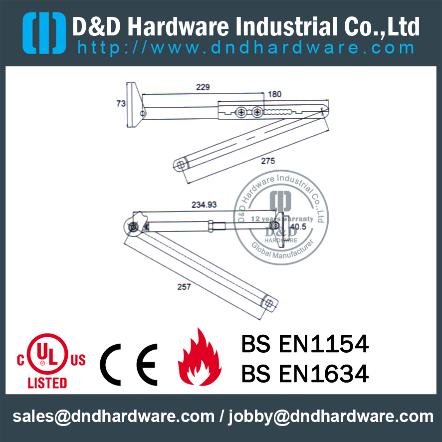 باب الألمنيوم عالي الجودة العملي للباب القيد - DDDC-64B