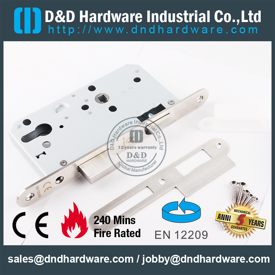 SS304 جولة ركنية مقاومة للحريق Sash Lock-DDML009-R