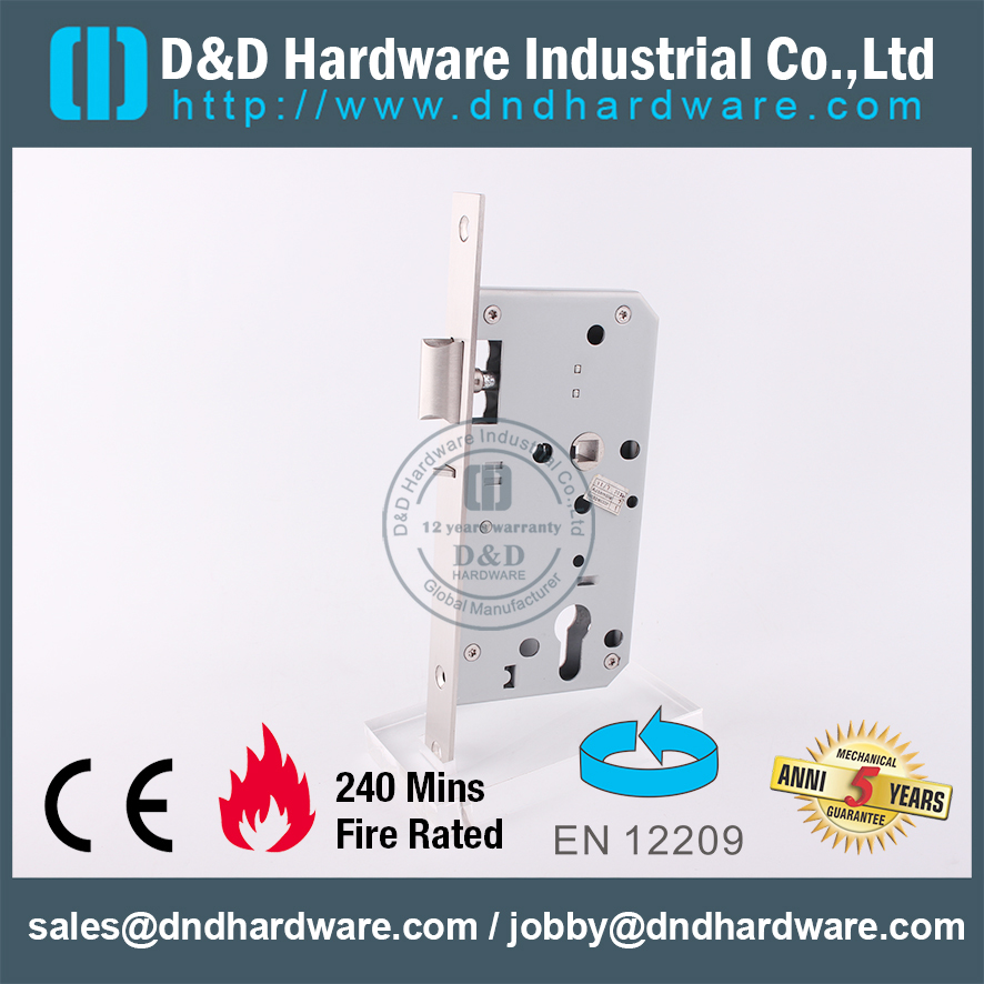 CE SS304 قفل باب مزلاج ليلي مصنّف للحريق- DDML014
