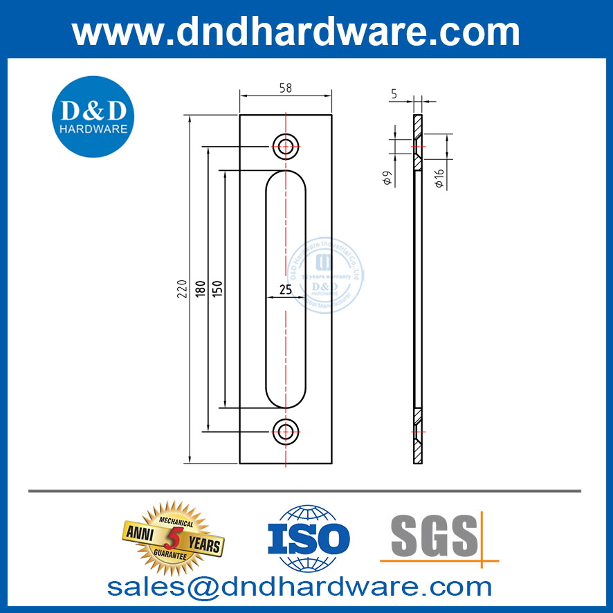 الصلب الكربوني مصقول أنبوب الأنبوب المستديرة مقابض الأبواب المنزلق ddbd102