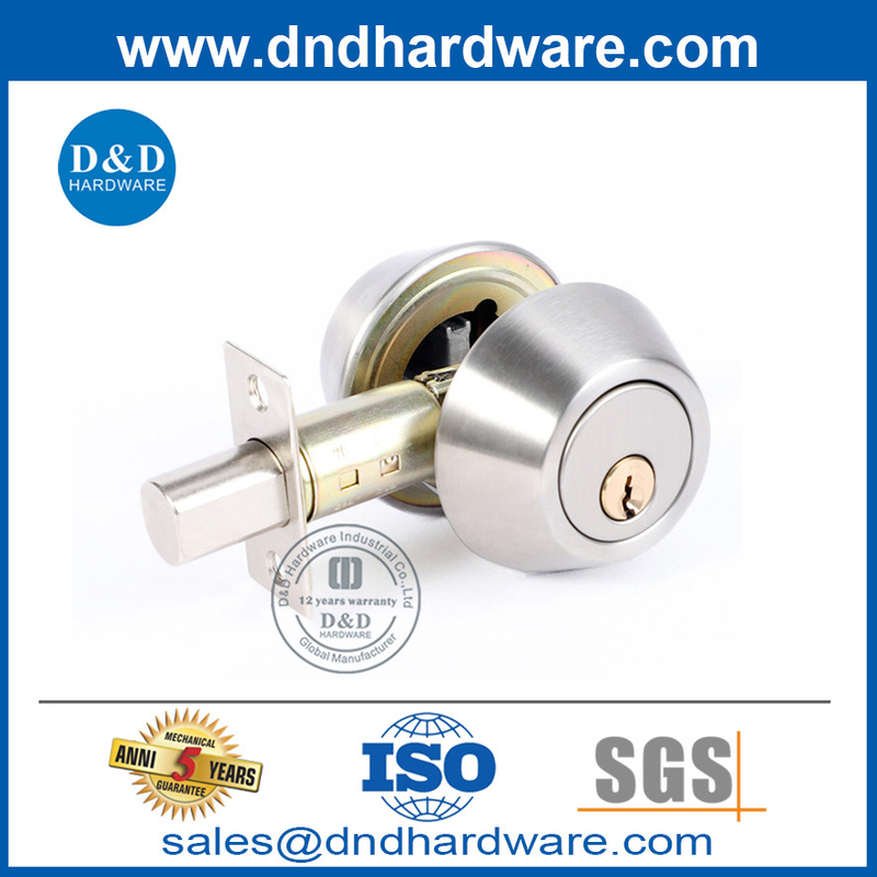 زنك سبيكة ساتان الفضة نيكل جديد الباب الأمامي قفل أسطوانية deadbolt-ddlk023