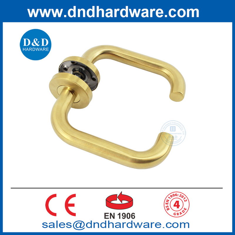 EN1906 SATIN النحاس النحاس الذهبي غرفة نوم مقبض مقبض رافعة الأبواب مقابض DDTH001