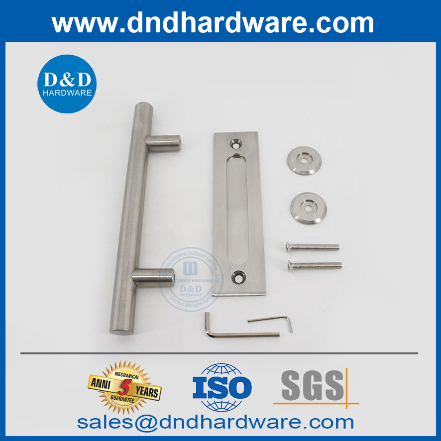 الفولاذ المقاوم للصدأ Double Door Barn Door Hardware Flush Plull Handled-DDBD102