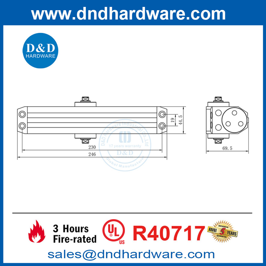 UL Silver Aluminium Spey Speed ​​SPEED HYDRAULIC 20-150KG DOOR ALICER-DDDC058
