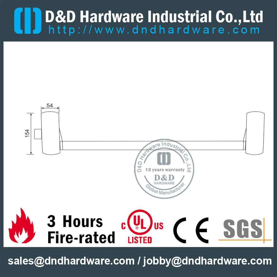 SS304 CE تصنيف النار شريط دفع الذعر خروج- DDPD021