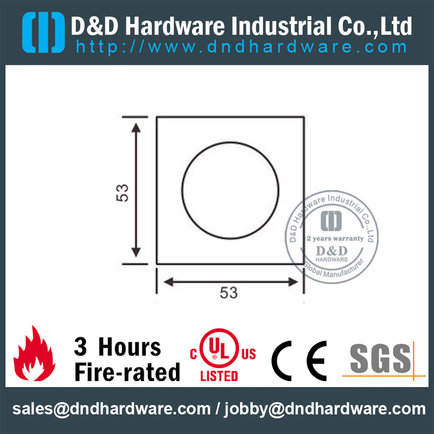 الفولاذ المقاوم للصدأ الخيط نوع مربع شعارا للخشب Door-DDES012