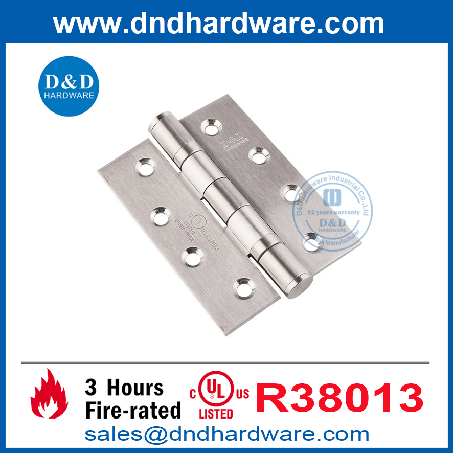 Silver UL Silver Metal Door Stailless Steel 316 Butt Butt Butted Butted Induction-DDSS001-FR-4X3X3.0