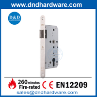 EN12209 قفل الفولاذ المقاوم للصدأ جولة Forend Fire مقاسة باب الممر قفل DDML011R 