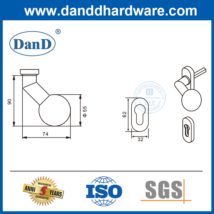 التصميم الحديث 304 مقبض باب الفولاذ المقاوم للصدأ مقبض الضيق مقبض مقبض DDNH004