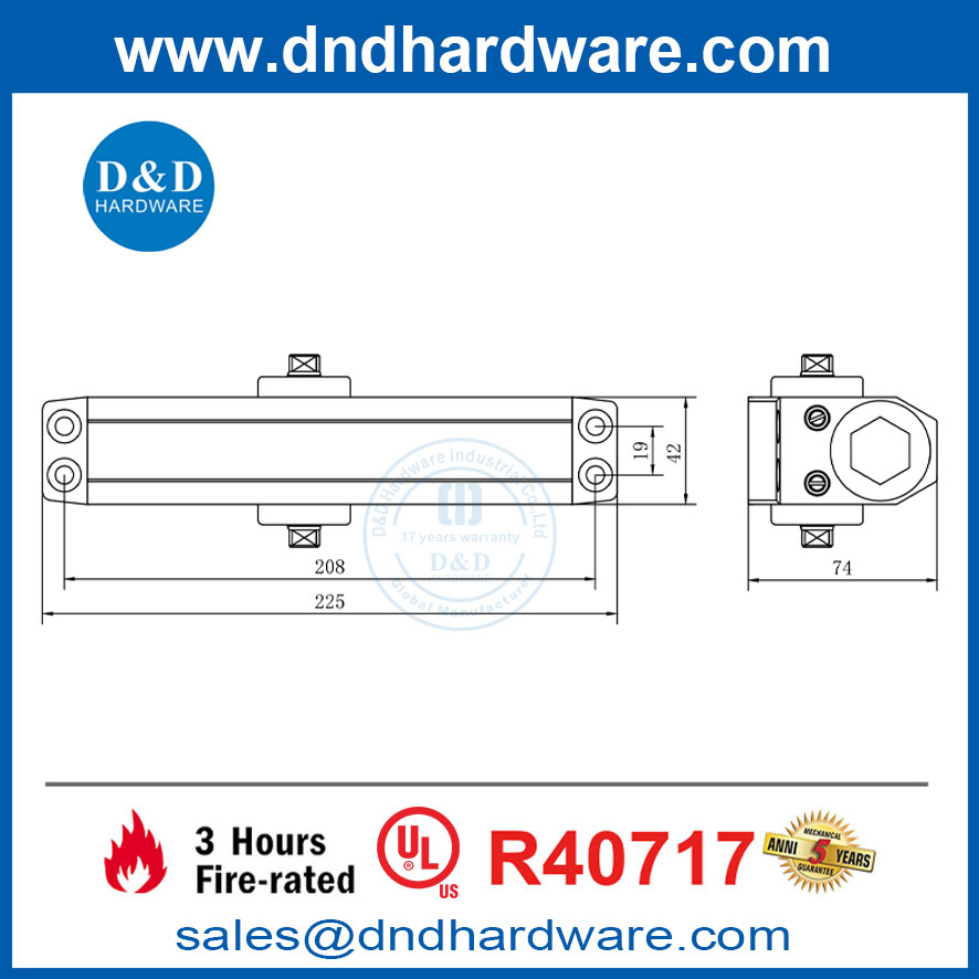 UL Fire Rate Golden Overhead Overhed Operation Selfing Door Metal Door DDDC057