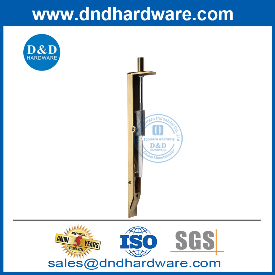 النحاس المصقول 8 بوصة الصلبة SS304 Gold Saffy Flush Flush Bolt-DDDB001