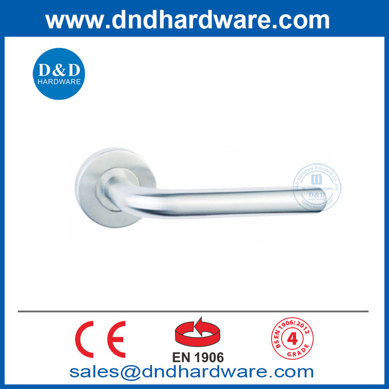 مقابض الأبواب الصناعية EN1906 مقابض الأبواب الداخلية الفولاذ المقاوم للصدأ لفندق DDTH010