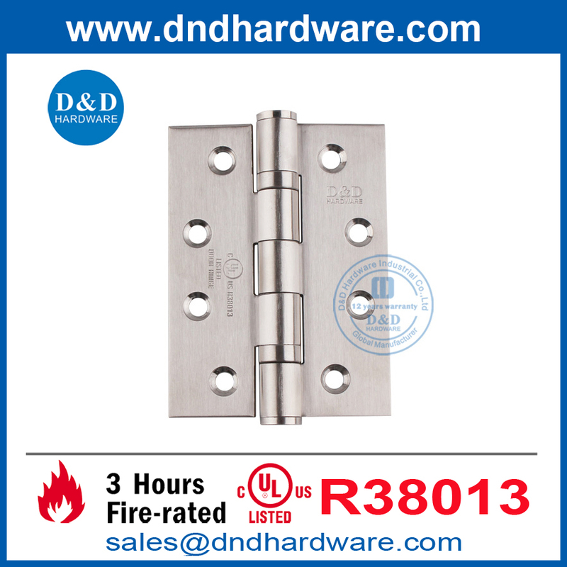 Silver UL Silver Metal Door Stailless Steel 316 Butt Butt Butted Butted Induction-DDSS001-FR-4X3X3.0