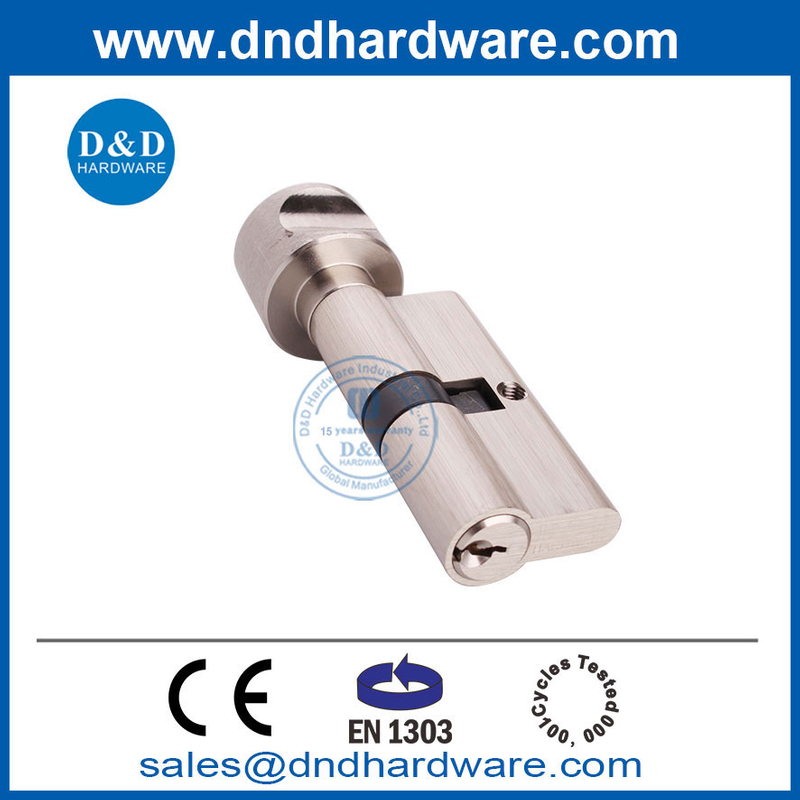 النحاس BS EN1303 SATIN Nickel Thumbturn و Key Single Lock Cylinder-DDLC001
