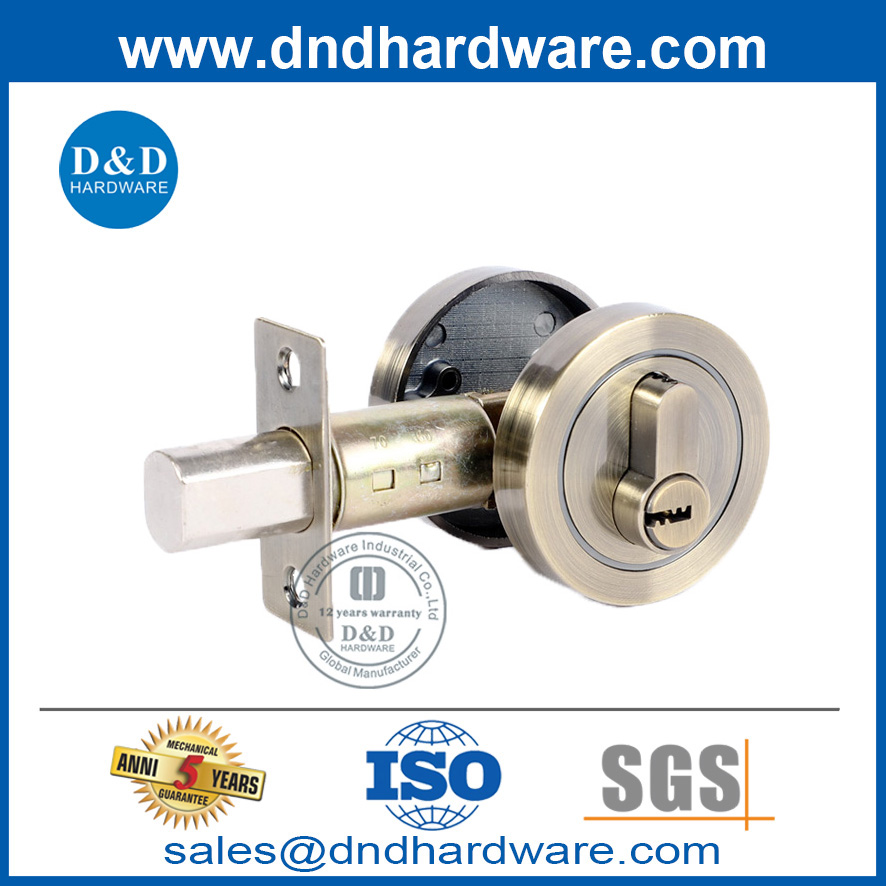 قفل مقبض الباب الأسود deadbolt في سبيكة الزنك للباب الداخلي ddlk029