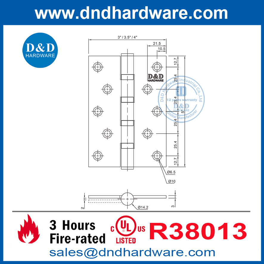 5 بوصة UL/CUL مدرجة شهادات DREDISE FIRE DOP DDSS007-FR