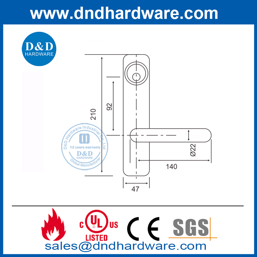 درجة 316 Escutcheon Lever Trim لباب الطوارئ DDPD014