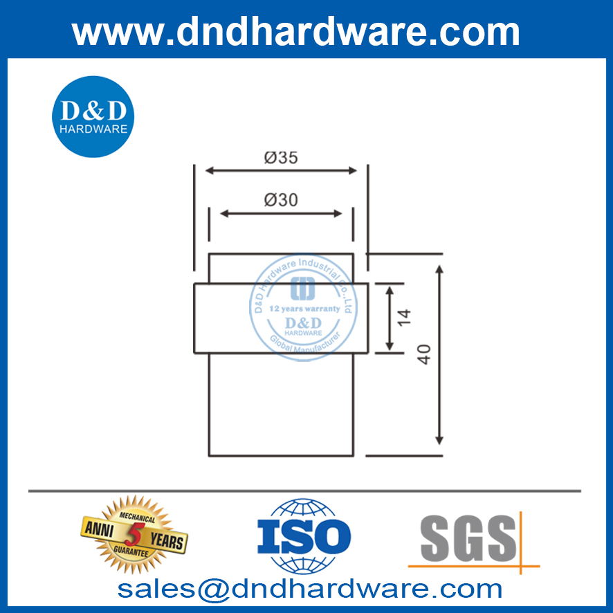 الفولاذ المقاوم للصدأ المطاطية الزخرفية الباب توقف الباب- DDDS010